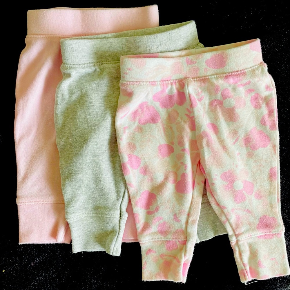 3 PAIRS BABY NEWBORN PULL-ON JOGGERS CLOUD ISLAND